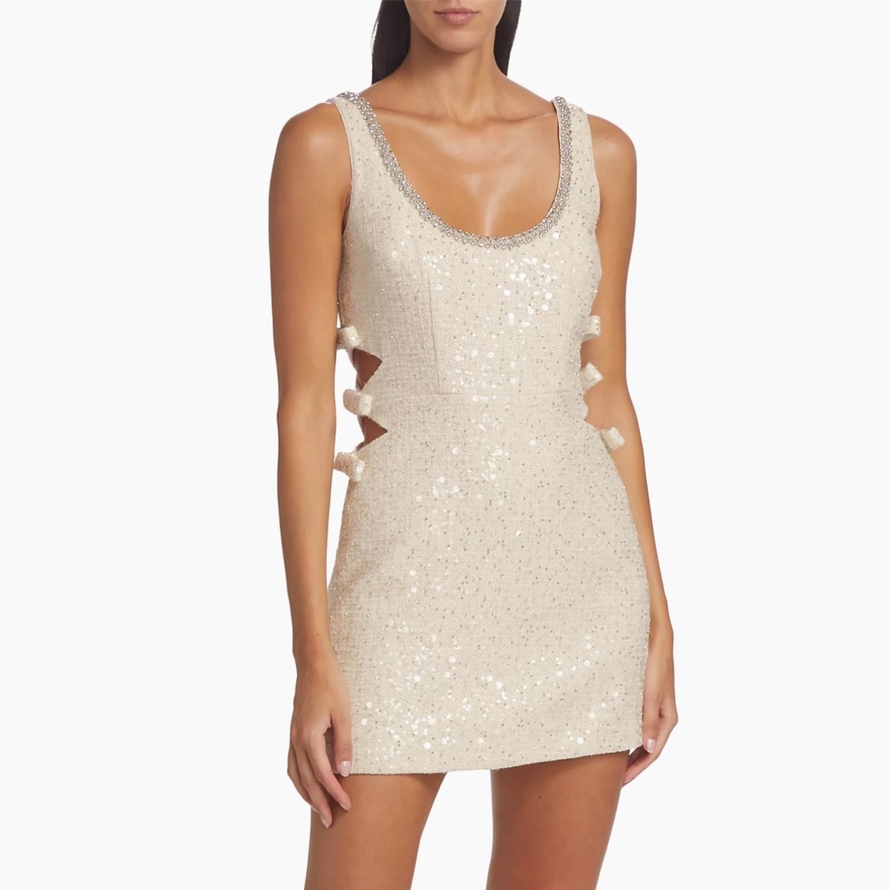 SELF-PORTRAIT Boucle Cut Out Mini Dress (US SZ 2)